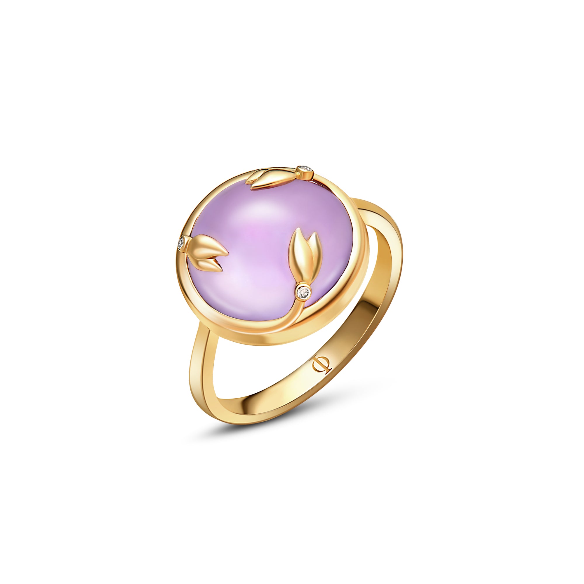 Desert Flower Amethyst and Diamond Ring - fibonacciseries-store