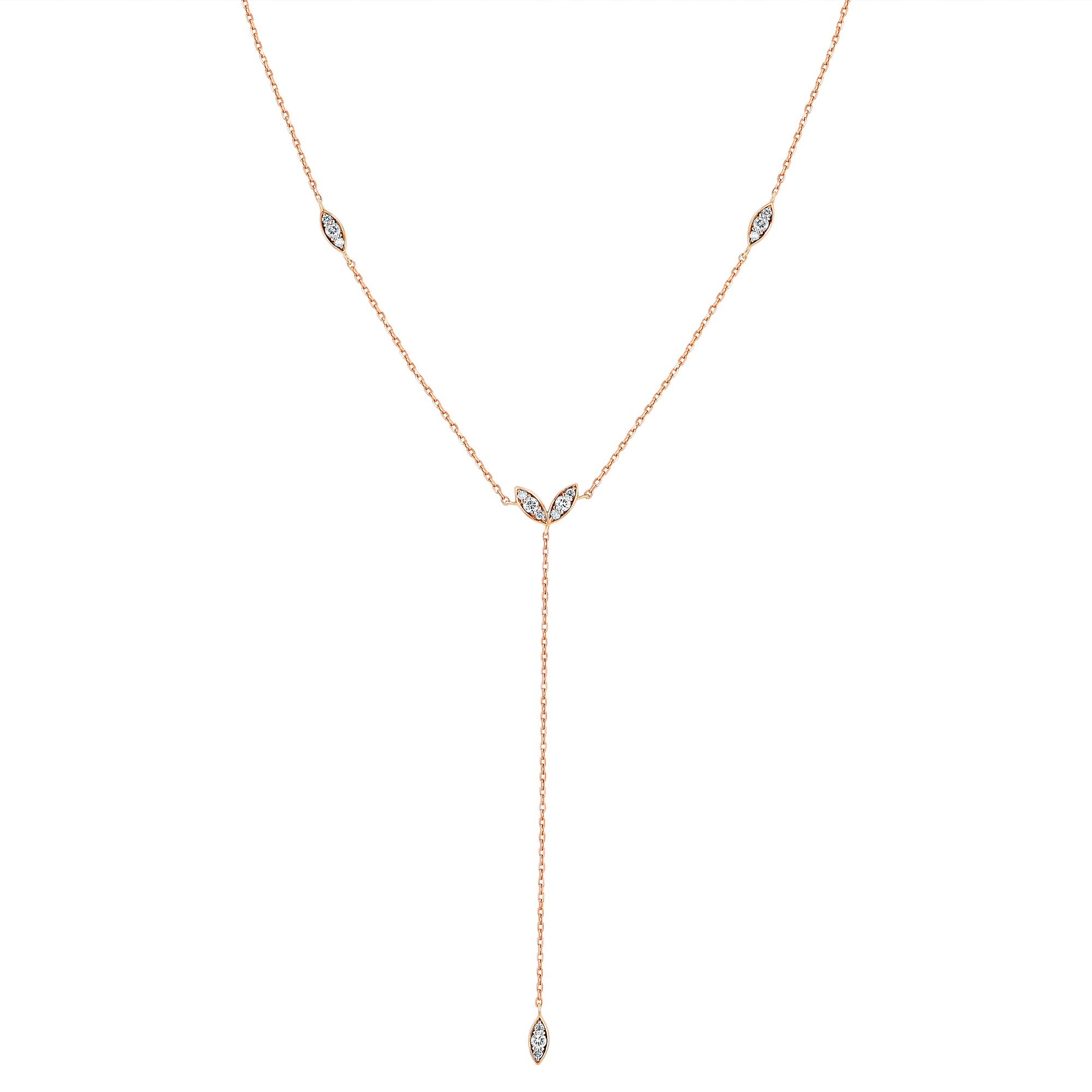 Penrose Diamond Marquise Necklace with Drop - fibonacciseries-store