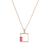 Tesserae Pink Tourmaline Square Pendant - fibonacciseries-store