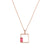 Tesserae Pink Tourmaline Square Pendant - fibonacciseries-store