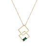 Tesserae Green Tourmaline Overlapping Square Pendant - fibonacciseries-store