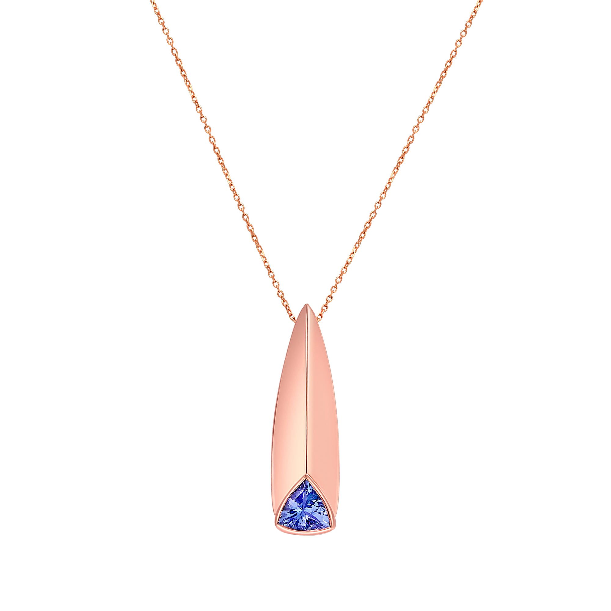 Tesserae Tanzanite Triangle Pendant - fibonacciseries-store