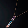 Tesserae Amethyst and Topaz Bar Pendant - fibonacciseries-store