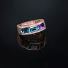 Tesserae Amethyst and Topaz Bar Ring - fibonacciseries-store