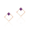 Tesserae Amethyst Square Earrings - fibonacciseries-store