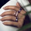 Magnificent Blue Sapphire and Diamond - White Gold Ring - fibonacciseries-store