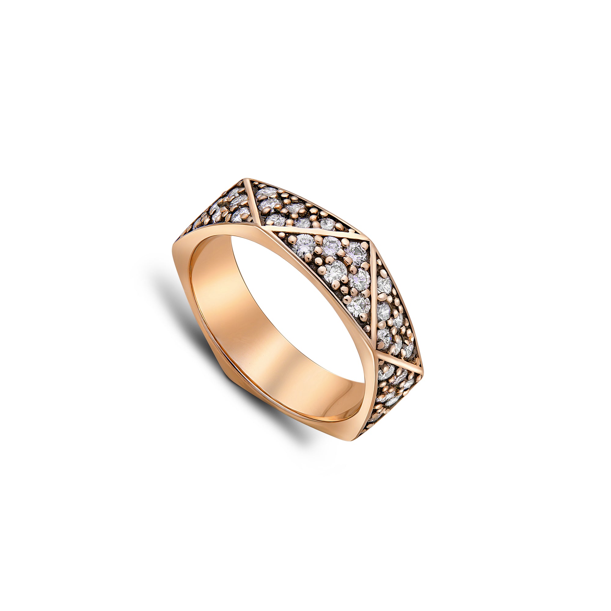 Magnificent Rose Gold and Diamond Ring - fibonacciseries-store