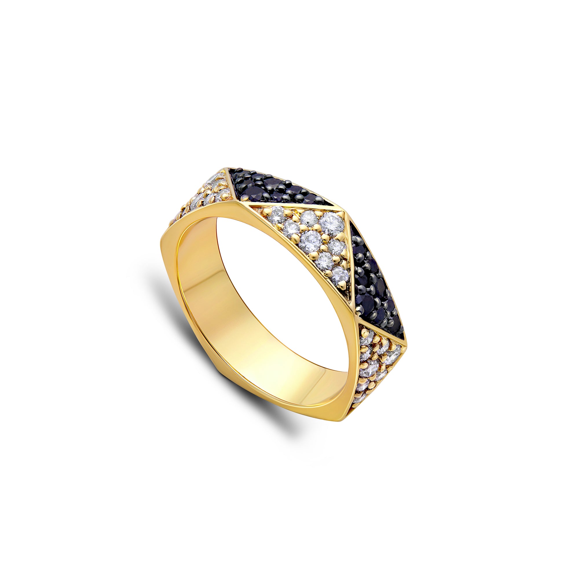 Magnificent Black and White Diamond Ring - fibonacciseries-store