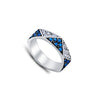 Magnificent Blue Sapphire and Diamond - White Gold Ring - fibonacciseries-store